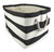 17" Black and White Striped Pattern Rectangular Storage Basket - IMAGE 1