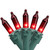 Mini Christmas Light Set - Red - 36ft Green Wire - 100ct - IMAGE 1