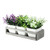 6.5" Decorative Foliage in Off White Petite Vase with Distressed Wood Tray - IMAGE 1