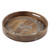 20" Brown and Silver Wooden with Letter "S" Design Round Tray - IMAGE 1