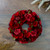 Red Wooden Roses and Berries Artificial Wreath - 9.5" - Unlit - Red and Green - IMAGE 2