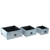 Set of 3 Blue and White Checkered Square Drawer Planters 8.75" - IMAGE 1