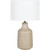 25" Elegant Painted Concrete Base Table Lamp With Ivory White Modified Drum Shade - IMAGE 1