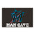 19" x 30" Black and White MLB Miami Marlins Man Cave Starter Rectangular Mat Area Rug - IMAGE 1