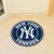Blue and White MLB New York Yankees Round Welcome Door Mat 27" - IMAGE 2