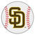 27" Yellow Contemporary MLB San Diego Padres Baseball Round Mat - IMAGE 1