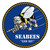 44" Blue and White NBA U.S. Navy "Seabees" Round Non-Skid Area Rug - IMAGE 1