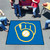 59.5" X 71" Yellow and White Mlb Milwaukee Brewers Tailgater Mat Outdoor Area Rug - IMAGE 2