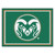 7.25' x 9.75' White and Green NCAA Colorado State University Rams Plush Area Rug - IMAGE 1