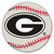 2.25' Gray and Red NCAA University of Georgia Bulldogs Baseball Shaped Door Mat - IMAGE 1