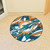 27" Aqua Blue and Orange NFL Miami Dolphins X-Fit Round Mat - IMAGE 2