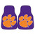 Set of 2 Purple and Orange NCAA Clemson University Tigers Front Carpet Car Mat 17" x 27" - IMAGE 1