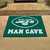 33.75" x 42.5" Green and White NFL New York Jets Man Cave All-Star Rectangular Mat Area Rug - IMAGE 2