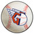 27" Red and White MLB Cleveland Indians Baseball Shape Mat Area Rug - IMAGE 1
