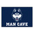 19" x 30" White and Blue NCAA Huskies Man Cave Starter Rectangular Mat Area Rug - IMAGE 1