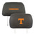 Set of 2 Black and Orange NCAA University of Tennessee Volunteers Head Rest Cover Accessories 10" x 13" - IMAGE 1