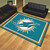 8' x 10' Teal Blue and Orange NFL Miami Dolphins Plush Non-Skid Area Rug - IMAGE 2