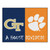 33.75" x 42.5" Blue and Orange NCAA House Divided Georgia Tech Clemson Area Rug - IMAGE 1