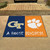 33.75" x 42.5" Blue and Orange NCAA House Divided Georgia Tech Clemson Area Rug - IMAGE 2