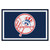 4.9' x 7.3' Blue and White Contemporary NCAA New York Yankees Rectangular Area Rug - IMAGE 1