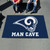 5' x 8' Black and White NFL Rams Man Cave Ultimate Rectangular Mat Area Rug - IMAGE 2