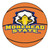27" Orange and Yellow Contemporary NCAA Morehead State University Eagles Basketball Round Mat - IMAGE 1