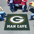 59.5" x 71" Green and White NFL Bay Packers Man Cave Tailgater Area Rug - IMAGE 2
