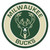 27" Green and Beige NBA Milwaukee Bucks Rounded Door Mat - IMAGE 1