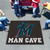 59.5" x 71" Black and Blue MLB Miami Marlins Man Cave Tailgater Mat Outdoor Area Rug - IMAGE 2