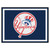 7.25' x 9.75' Blue and White Contemporary NCAA New York Yankees Rectangular Area Rug - IMAGE 1