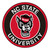 27" Black and Red NCAA North Carolina State University Wolfpack Round Non-Skid Mat Area Rug - IMAGE 1