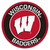 27" Red and White NCAA University of Wisconsin Badgers Rounded Door Mat - IMAGE 1