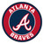 27" Red and Blue Contemporary MLB Braves Round Area Rug - IMAGE 1
