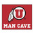 59.5" x 71" Red and White NCAA University of Utah Utes Rectangular Mat Area Rug - IMAGE 1