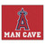 5' x 6' Red and White Contemporary MLB Los Angeles Angels Rectangular Area Rug - IMAGE 1