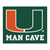59.5" x 71" Green and Orange NCAA University of Miami Hurricanes Rectangular Mat Area Rug - IMAGE 1