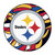 27" Vibrantly Colored NFL Pittsburgh Steelers Round Non-Skid Mat - IMAGE 1