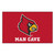 59.5" x 94.5" Red and White NCAA University of Louisville Cardinals Rectangular Mat Area Rug - IMAGE 1