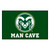 5' x 8' White and Green NCAA Rams Man Cave Ultimate Rectangular Mat Area Rug - IMAGE 1