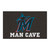 59.5" x 94.5" White and Blue MLB Miami Marlins Man Cave Ulti-mat Rectangular Mat Area Rug - IMAGE 1