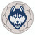 27" Black and White NCAA University of Connecticut Huskies Soccer Ball Round Mat - IMAGE 1