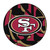 27" Pink and Ivory NFL San Francisco 49ers Round Non-Skid Mat Area Rug - IMAGE 1