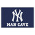 59.5" x 94.5" White MLB New York Yankees Man Cave Ulti-Mat Rectangular Mat Area Rug - IMAGE 1