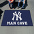 59.5" x 94.5" White MLB New York Yankees Man Cave Ulti-Mat Rectangular Mat Area Rug - IMAGE 2