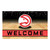 Red and White NBA Atlanta Hawks "Welcome" Rectangular Outdoor Door Mat 18" x 30" - IMAGE 1