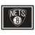 7.25' x 9.75' Black and White NBA Brooklyn Nets Plush Non-Skid Area Rug - IMAGE 1