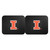 Set of 2 Black and Orange NCAA University of Illinois Fighting Illini Rear Car Floor Mats 14" x 17" - IMAGE 1