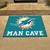 33.75" x 42.5" Blue and White NFL Miami Dolphins Man Cave All-Star Rectangular Mat Area Rug - IMAGE 2