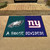 33.75" x 42.5" Green NFL Eagles and Giants House Divided Rectangular Welcome Door Mat - IMAGE 2