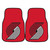 Set of 2 Red and White NBA Portland Trail Blazers Carpet Car Mats 17" x 27" - IMAGE 1